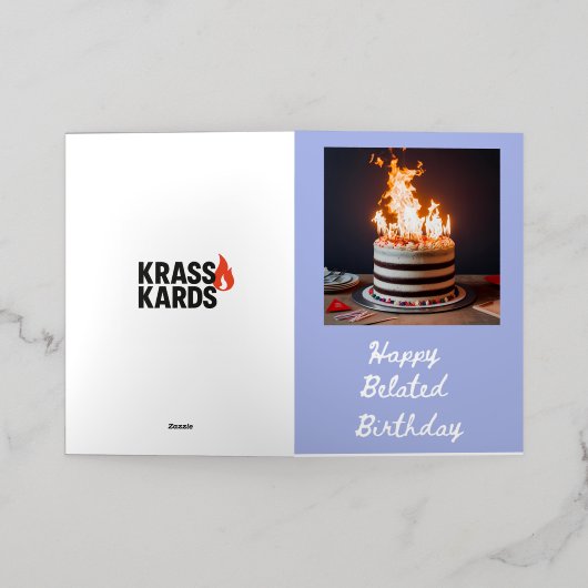 ベルト誕生日カード 箔グリーティングカード (外側レイダウン)