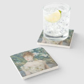 ベルト・モリソット - 若い娘の舞踏会のドレス ストーンコースター (横)