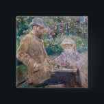 ベルト・モリソー - 娘を持つユージーン・マネ 缶バッジ<br><div class="desc">ユージーン・マネと娘 ブギヴァルにて / ユージーン・マネと彼の娘 - ベルト・モリソー、1881年</div>