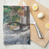 ベルト・モリゾ - ウィット島のユージーン・マネ キッチンタオル (四つ折り)