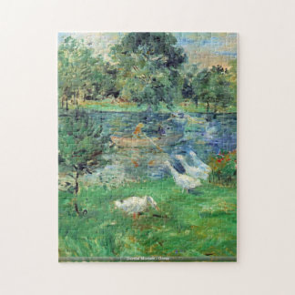 ベルト・モリゾ-ガチョウのパズルが付いているボートの女の子 ジグソーパズル