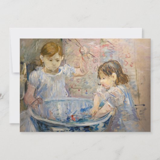 ベルト・モリゾ 「洗面台の子供たち」 サンキューカード (正面)