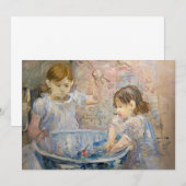ベルト・モリゾ 「洗面台の子供たち」 サンキューカード (正面/裏面)