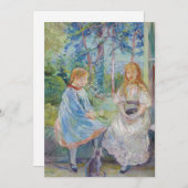 ベルト・モリゾ - 窓辺の少女たち サンキューカード (正面/裏面)