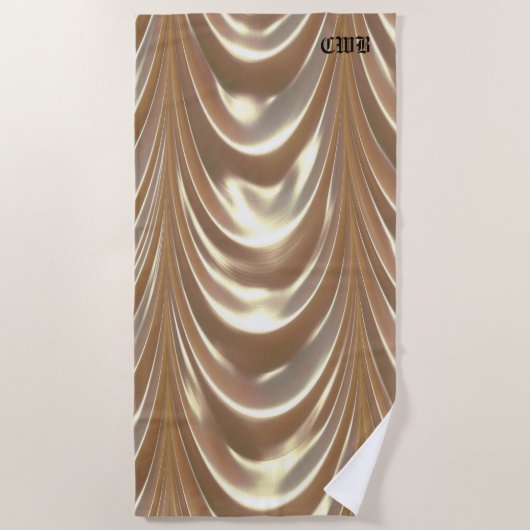 ベルドレープパターエレガントンモノグラム ビーチタオル (正面)