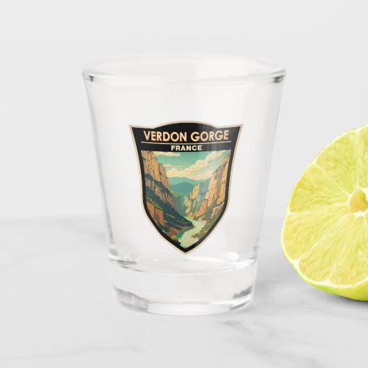 ベルドンゴルジュフランストラベルアートヴィンテージ ショットグラス (正面)