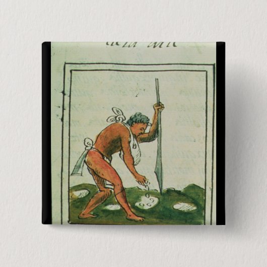 ベルナルディノde Sahagun著フィレンツェのCodex 缶バッジ (正面)