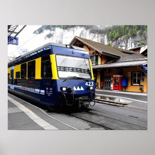 ベルナーオーバーラント鉄道の列車 ポスター (正面)