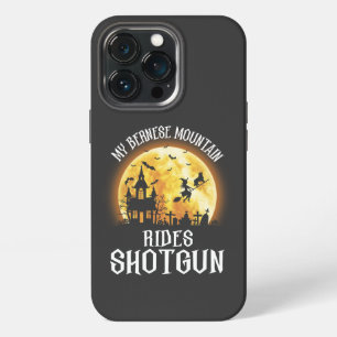 ベルナーゼントがショットガンに乗る、ハロウィーンのスプーキーな犬 iPhone 13 PROケース