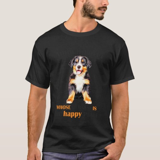 ベルナーゼント + 面白い + 動物好きのためのメンズTシャツ Tシャツ (正面)
