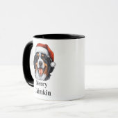 ベルナーゼンネンシュタイン犬 サンタ帽子 クリスマス マグカップ (正面左)