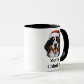 ベルナーゼンネンシュタイン犬 サンタ帽子 クリスマス マグカップ (正面右)