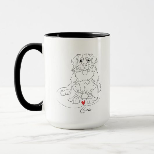 ベルナーゼンネンハウンド+ハートラインアート マグカップ (左)