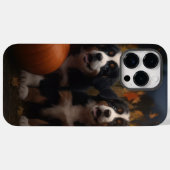 ベルナーゼンマウンテンパピーの秋の喜び パンプキン Case-Mate iPhoneケース (裏面 (横))