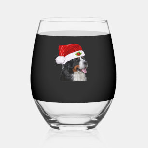ベルナーゼン・マウンテン・クリスマスTシャツ 犬 クリスマスコス ステムなしワイングラス