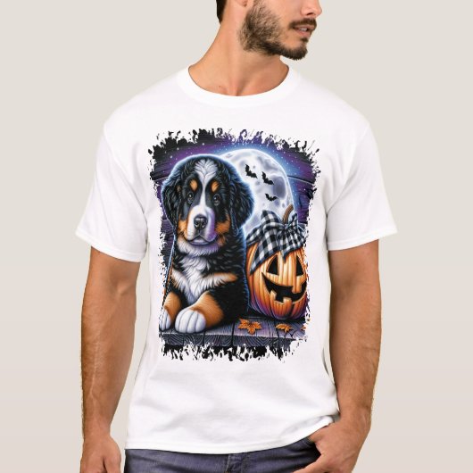 ベルナーゼン・マウンテン・ドッグ ハロウィン Tシャツ (正面)