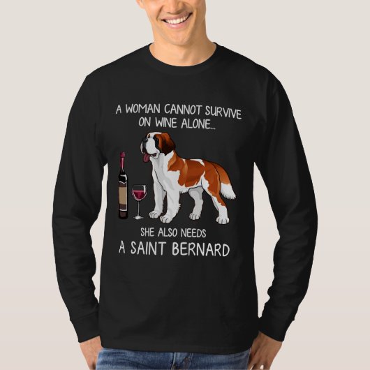 ベルナール及びワインドッグ装着 Tシャツ (正面)