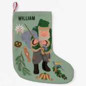 ベルニッケル漫画のパーソナライズされたクリスマス スモールクリスマスストッキング (正面)