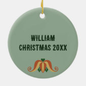 ベルニッケル漫画のパーソナライズされたクリスマス セラミックオーナメント (裏面)