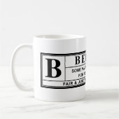 ベルニーの研摩機の警告表示 コーヒーマグカップ (左)