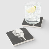 ベルニーの研摩機の顔 ストーンコースター (横)