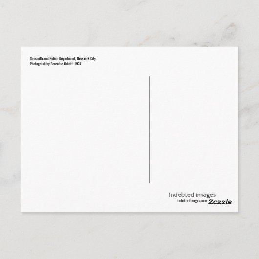 ベルニース・アボット撮影　ニューヨークの銃砕屋の写真　ポストカード ポストカード (裏面)