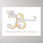 ベルニースBイニシャルドードルアート名の意味 ポスター (正面)