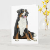 ベルニーズマウンテンドッググリーティングカード カード (黄色い花)