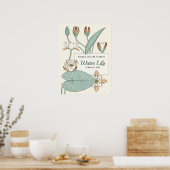 ベルヌイルウォーターリリー装飾アールヌーボー花 ポスター (キッチン)