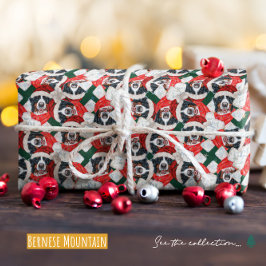 ベルネおもしろいスマウンテンドッグクリスマス ラッピングペーパー