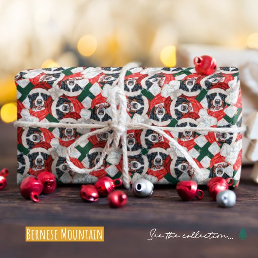 ベルネおもしろいスマウンテンドッグクリスマス ラッピングペーパー