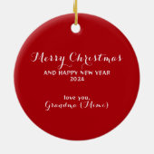 ベルネスマウンテンドッグサンタハットオーナメント セラミックオーナメント (裏面)