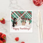 ベルネスレオンベルガーピレネー聖ベルナードクリスマス スタンダードカクテルナプキン (インサイチュ)