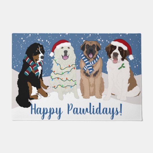 ベルネスレオンベルガーピレネー聖ベルナール ドアマット (正面)