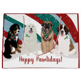 ベルネスレオンベルガー素晴らしピレネー大クリスマス ラージペーパーバッグ (正面)