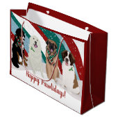 ベルネスレオンベルガー素晴らしピレネー大クリスマス ラージペーパーバッグ (正面アングル)