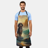 ベルネドドールビーチサーフィン絵画ズ エプロン (着用した状態)