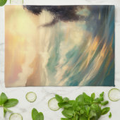 ベルネドドールビーチサーフィン絵画ズ キッチンタオル (折り畳み)