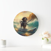 ベルネドドールビーチサーフィン絵画ズ ラージ壁時計 (ホーム)