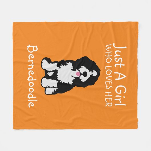 ベルネドードルを愛する女の子にすぎない フリースブランケット (正面(横))