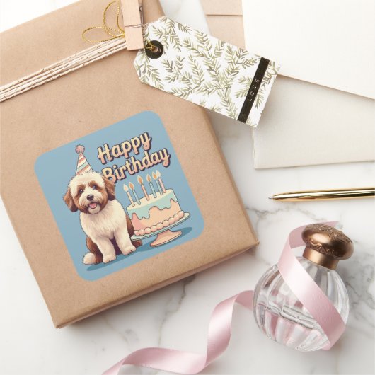 ベルネドードルカラフルドッグ スクエアシール (ギフト)