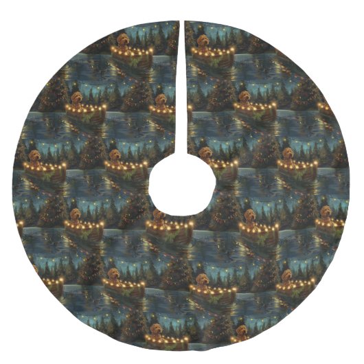 ベルネドードルクリスマスフェスティバル航海 ブラッシュドポリエステルツリースカート (正面)