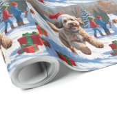 ベルネドードルクリスマスフェスティバル雪のシーンドッグ ラッピングペーパー (ロールコーナー)