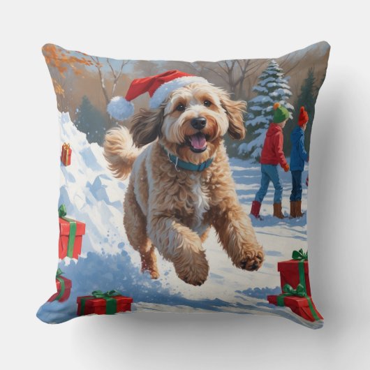 ベルネドードルクリスマスフェスティバル雪のシーン クッション (正面)