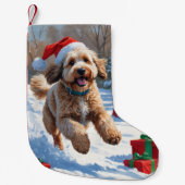 ベルネドードルクリスマスフェスティバル雪のシーン スモールクリスマスストッキング (正面)