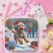 ベルネドードルクリスマスフェスティバル雪のシーン ペーパープレート (パーティー)