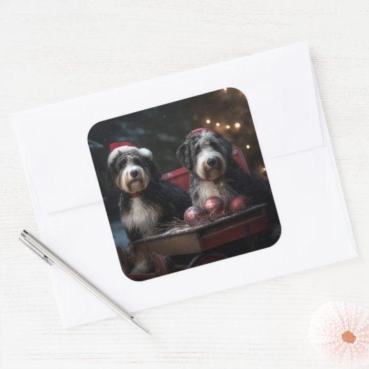 ベルネドードルスノーリースレイクリスマスデコール スクエアシール (封筒)