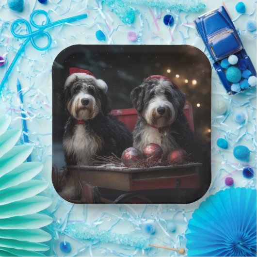 ベルネドードルスノーリースレイクリスマスデコール ペーパープレート (パーティー)