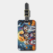 ベルネドードルドッグスパンプキンハロウィンおもしろい ラゲッジタグ (正面縦)