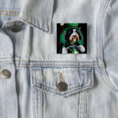 ベルネドードルドッグバイクの聖パトリックの日 缶バッジ (インサイチュ)